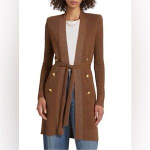 L'AGENCE noe double breasted cardigan in fawn